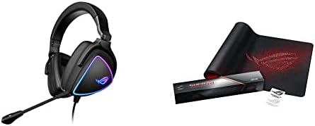 אוזניות המשחקים של Asus Rog Delta S עם כרית עכבר משחקי משחקי USB-C שחור ורוג מורחבת-משטח חלק במיוחד לבקרת עכבר של Pixel-Modiese | תפרים